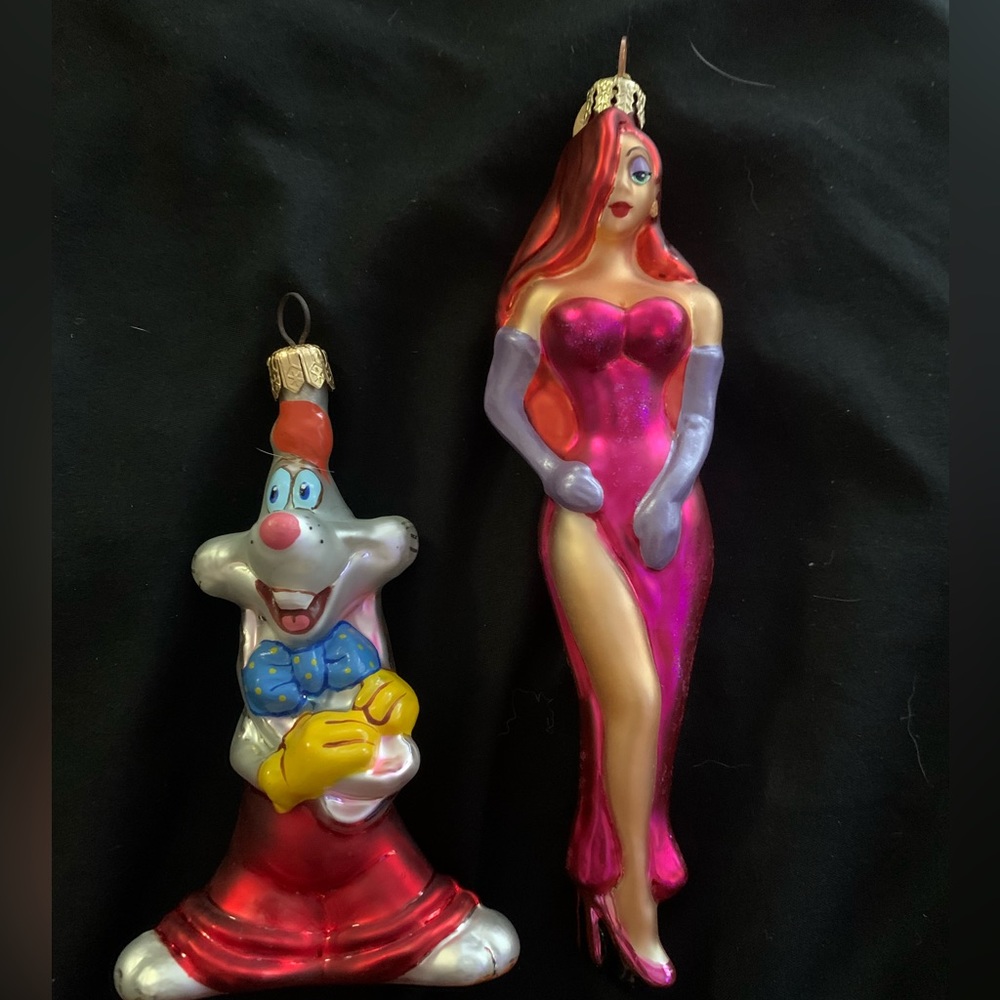 Vintage Christopher Radko Roger/Jessica Rabbit ornaments